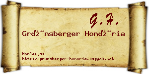 Grünsberger Honória névjegykártya